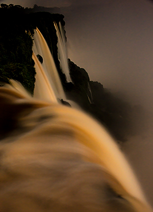 Looking downstream along Devil's Throat from the brink under a full moon.© 2013 Bob Harvey